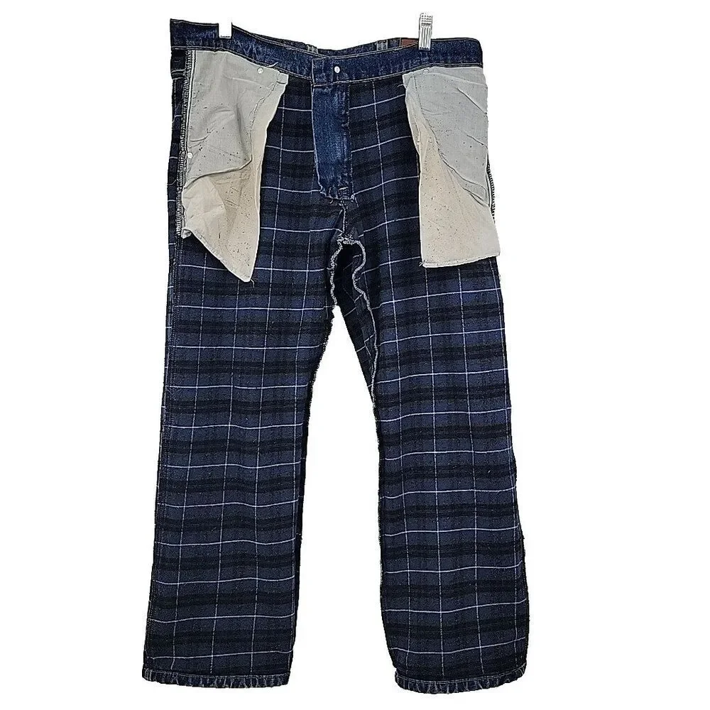 Smiths Mens Flannel Lined Carpenter Jeans Measures Size 36x28 Workwear